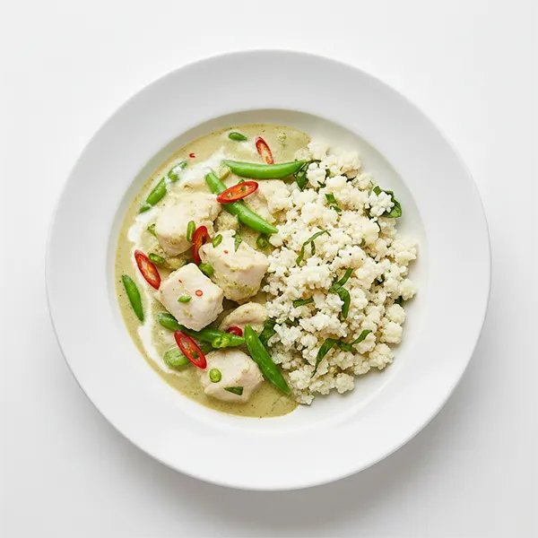 Green Fish Thai Curry With Basil Cauliflower Rice